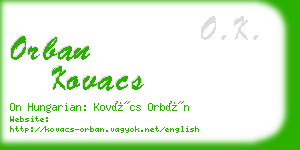 orban kovacs business card